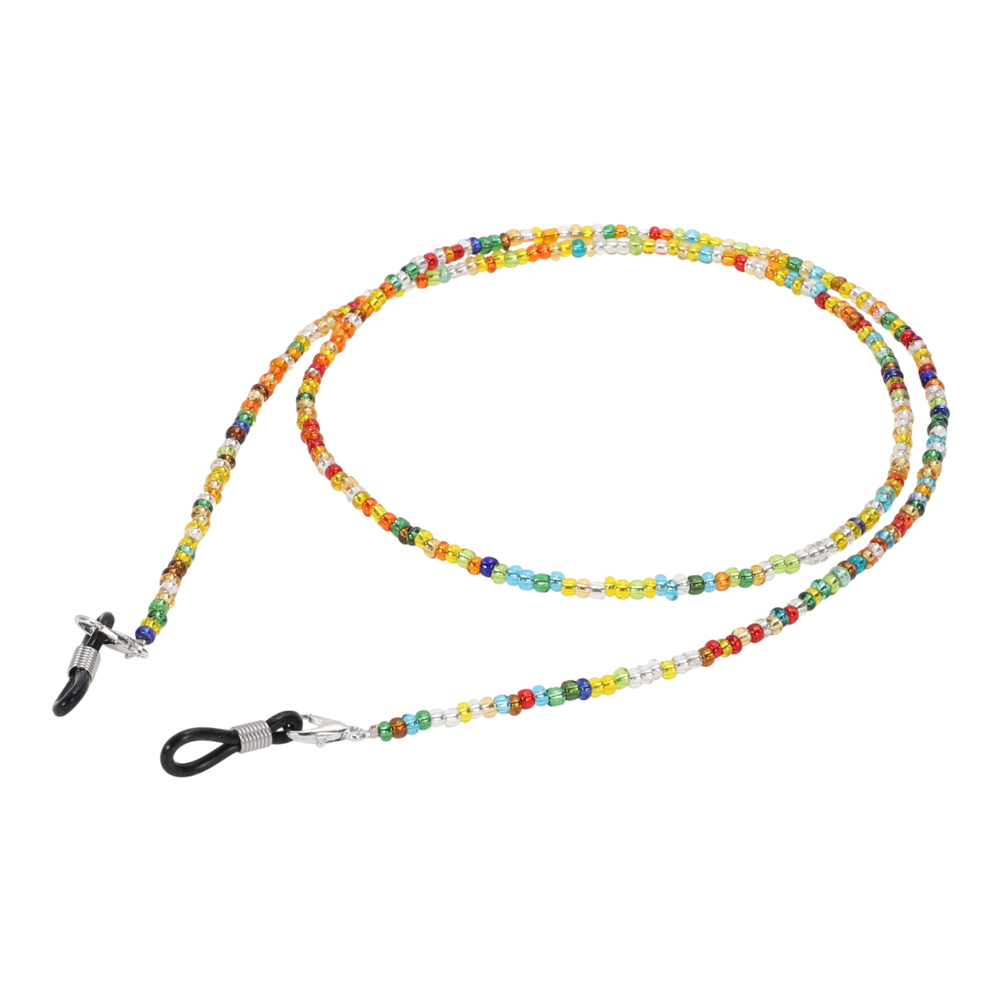 Unique Bargains Beaded Pattern Eyeglass Chain 27.56" 1 Pc Orange