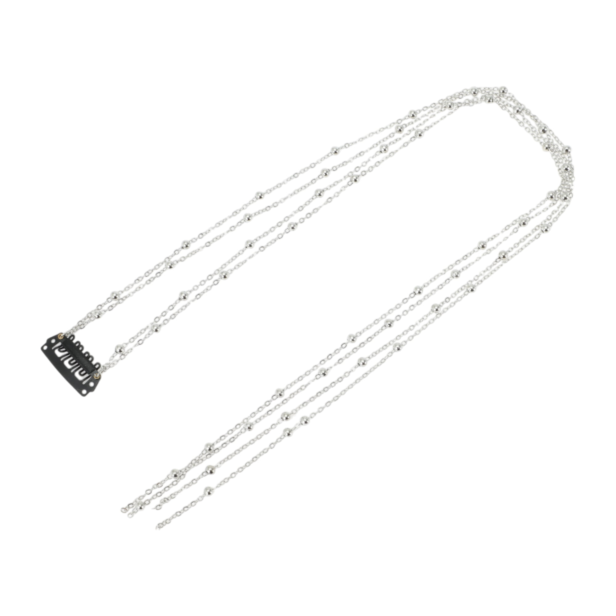 Unique Bargains Beads Braided Hair Chain 1 Pc Elegant Hair Accessory Vintage Silver Tone