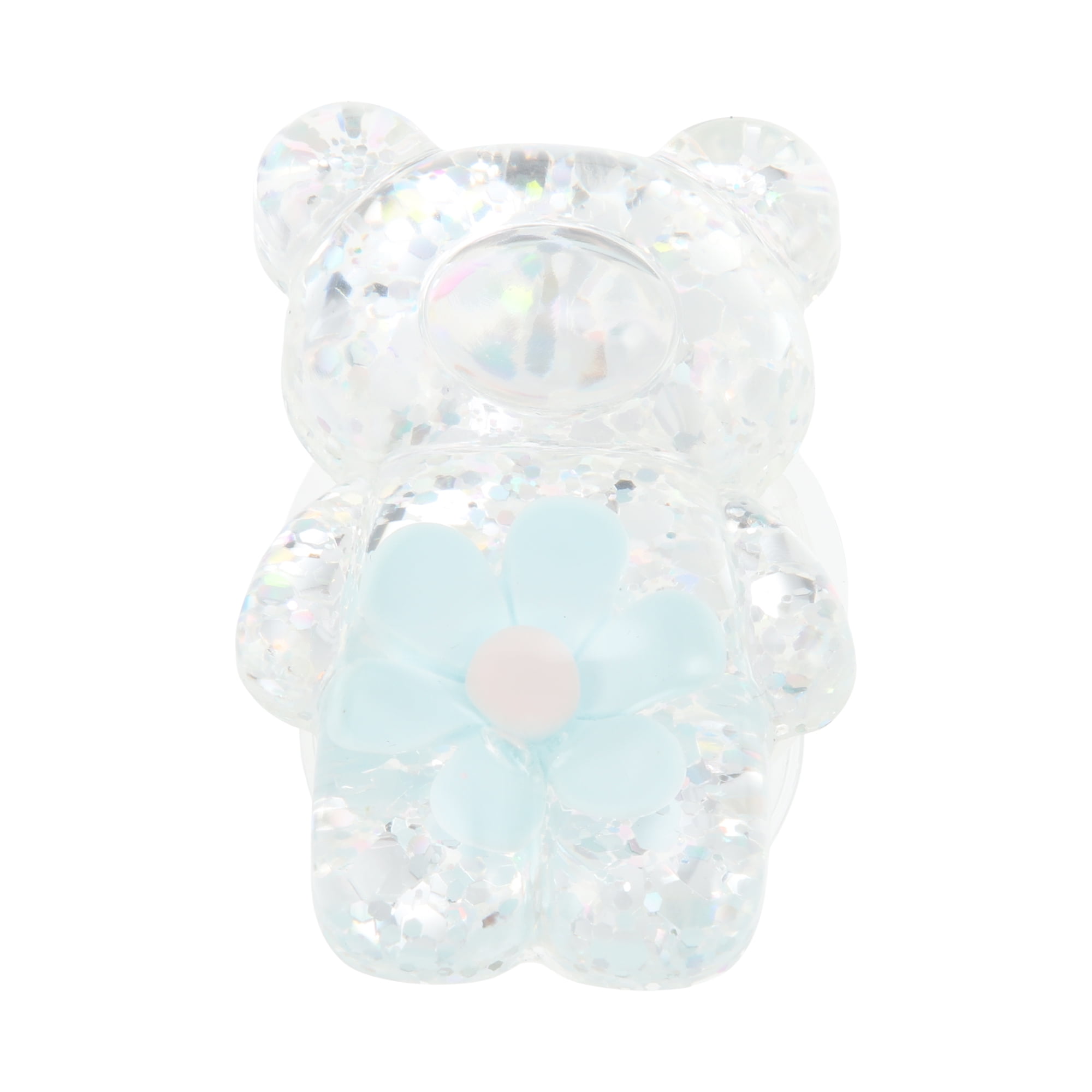 Unique Bargains Bear High-Shine Hexapetalous Flower Phone Grip Blue