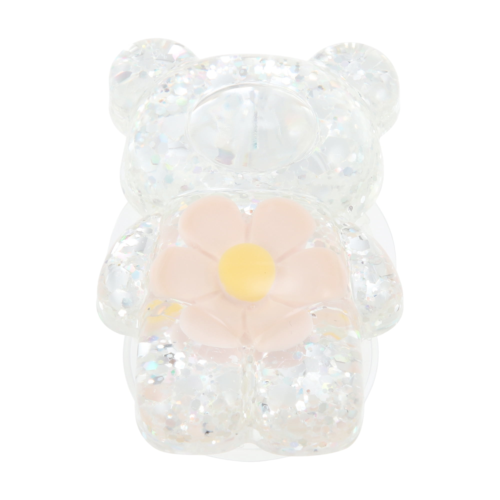 Unique Bargains Bear High-Shine Hexapetalous Flower Phone Grip Pink