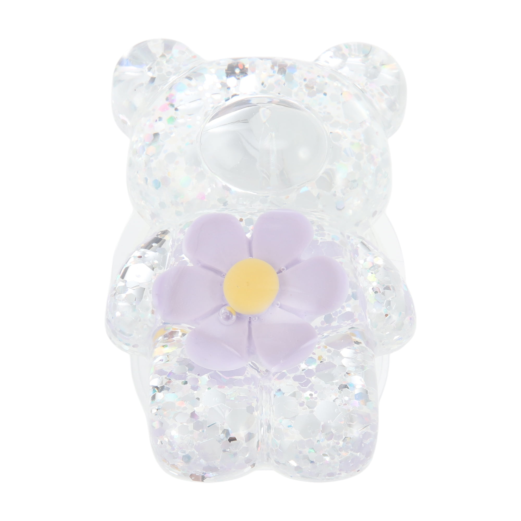 Unique Bargains Bear High-Shine Hexapetalous Flower Phone Grip Purple