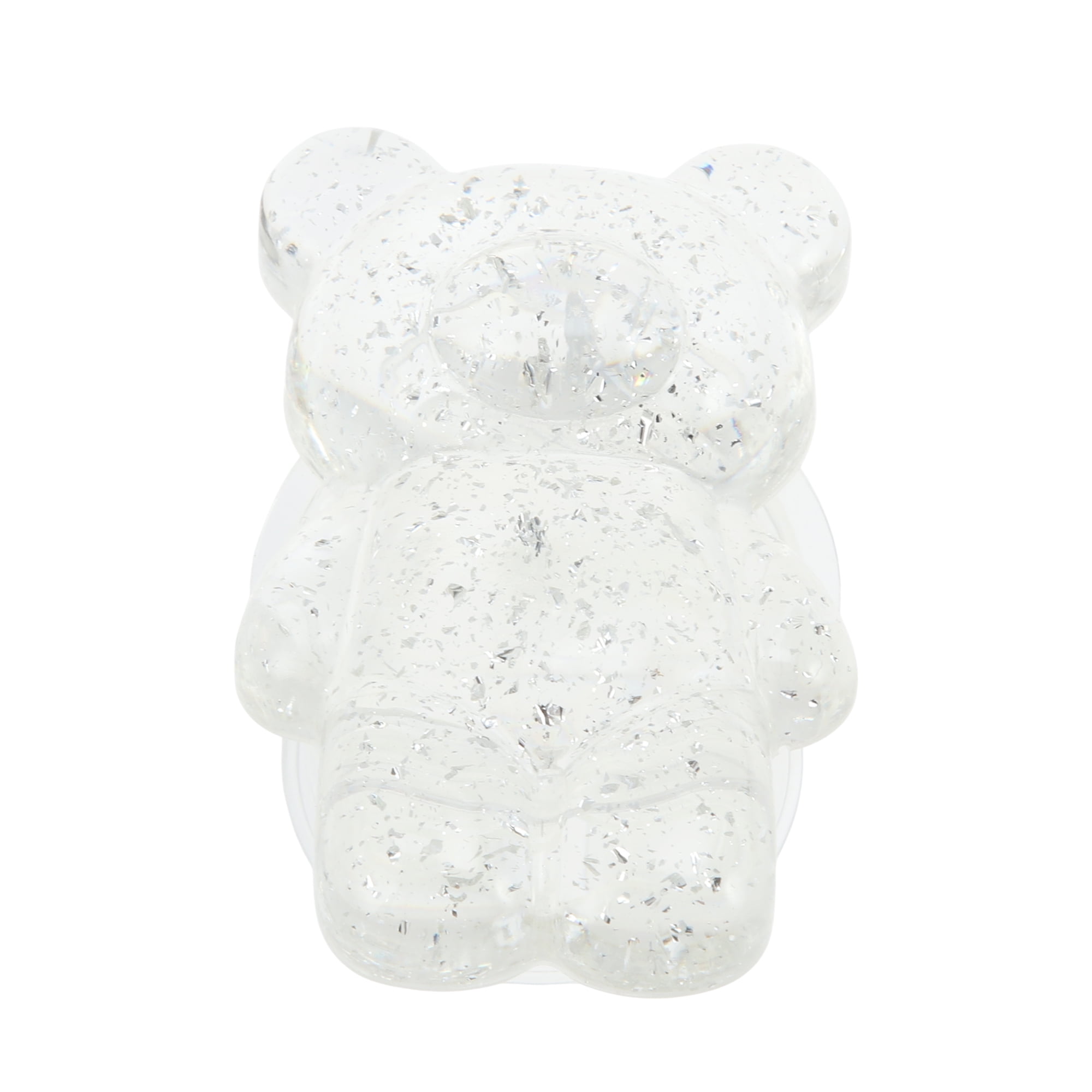 Unique Bargains Bear Silver Foil Phone Grip 1 Pc Transparent