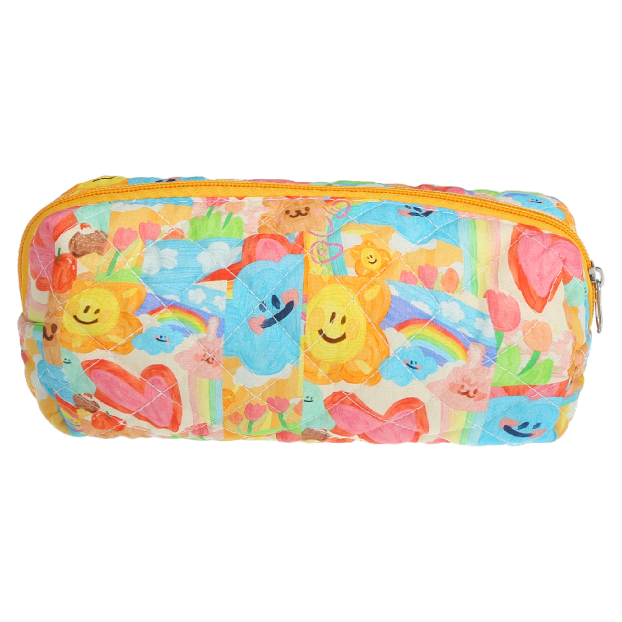 Unique Bargains Beatiful Women Durable Small Quilted Heart Makeup Bag Assorted Color