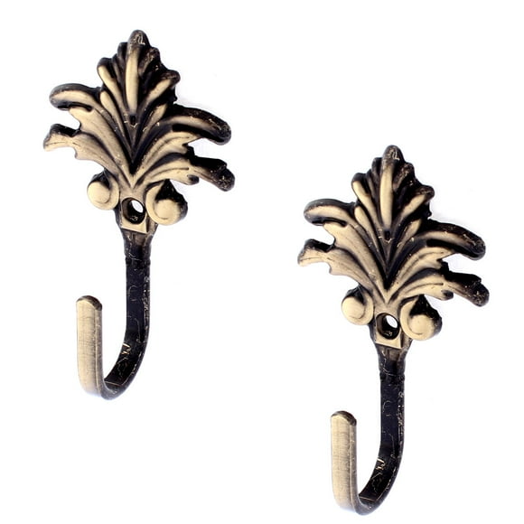 Unique Bargains Bedroom Living Room Curtain Tieback Holdback Wall Hooks Bronze Tone 2Pcs