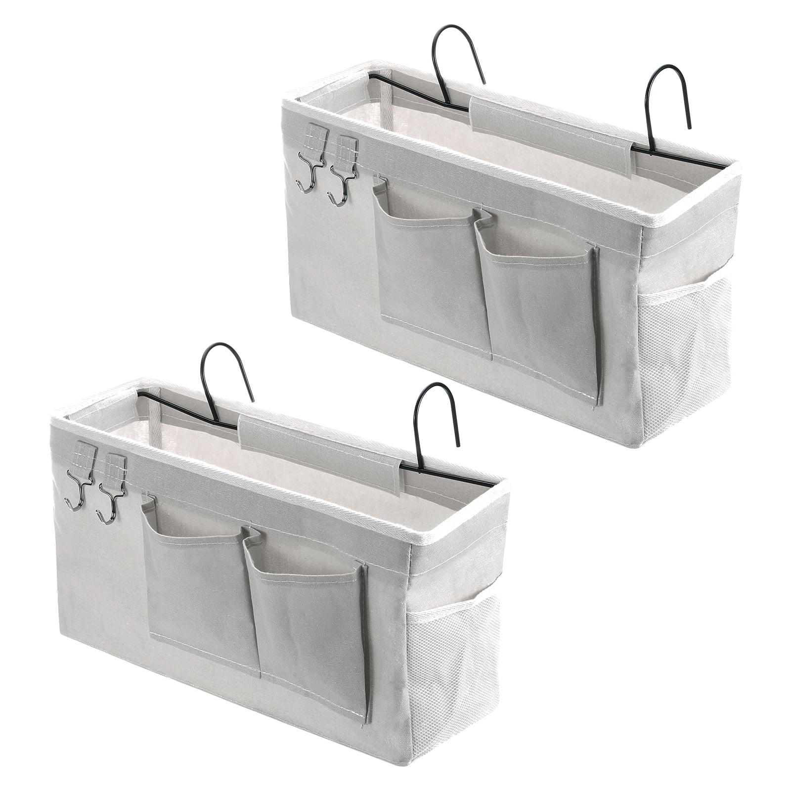 Unique Bargains Bedside Caddy Bed Caddy Hanging Bag with Hook White