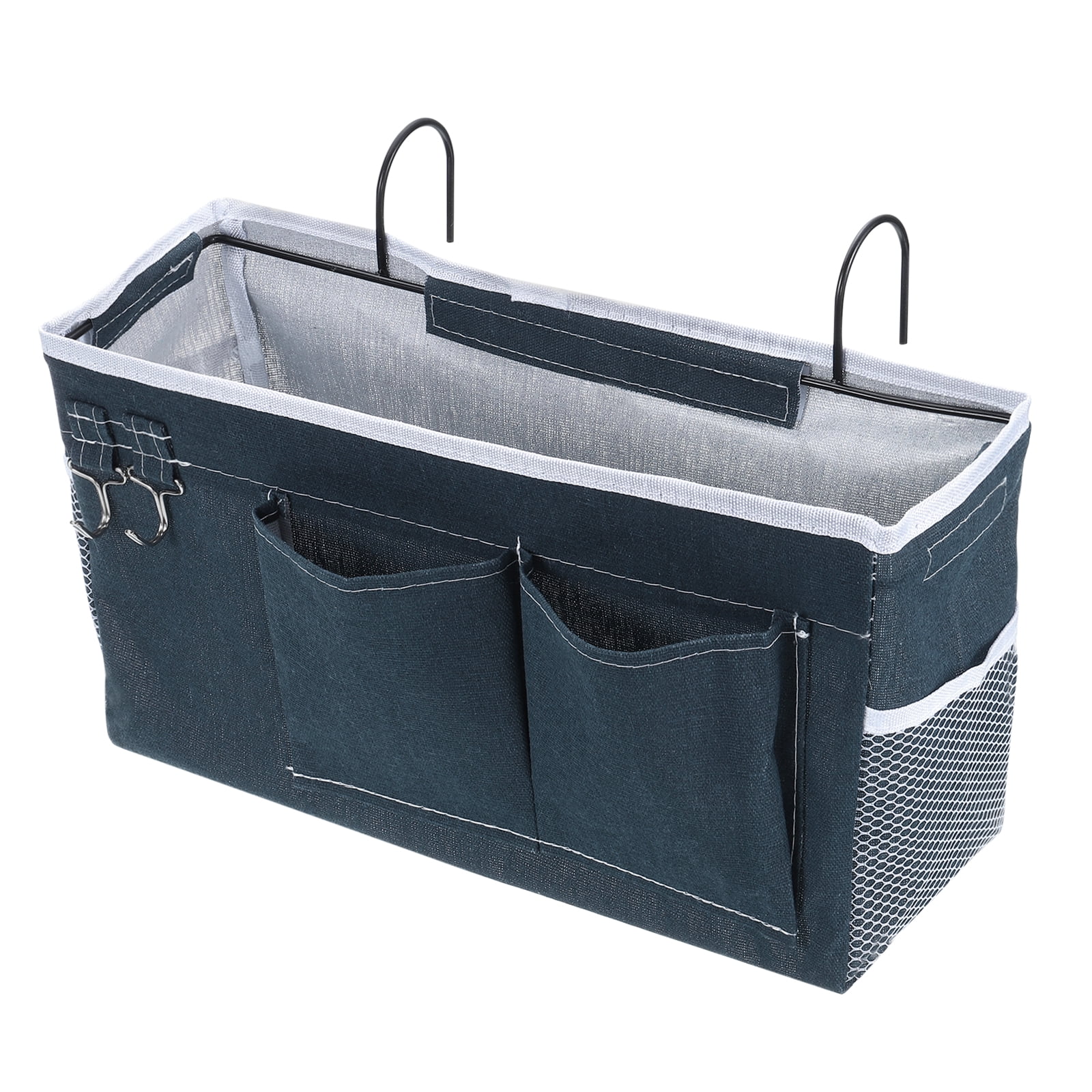 Unique Bargains Bedside Caddy Bunk Bed Caddy Organizer with Hooks Blue