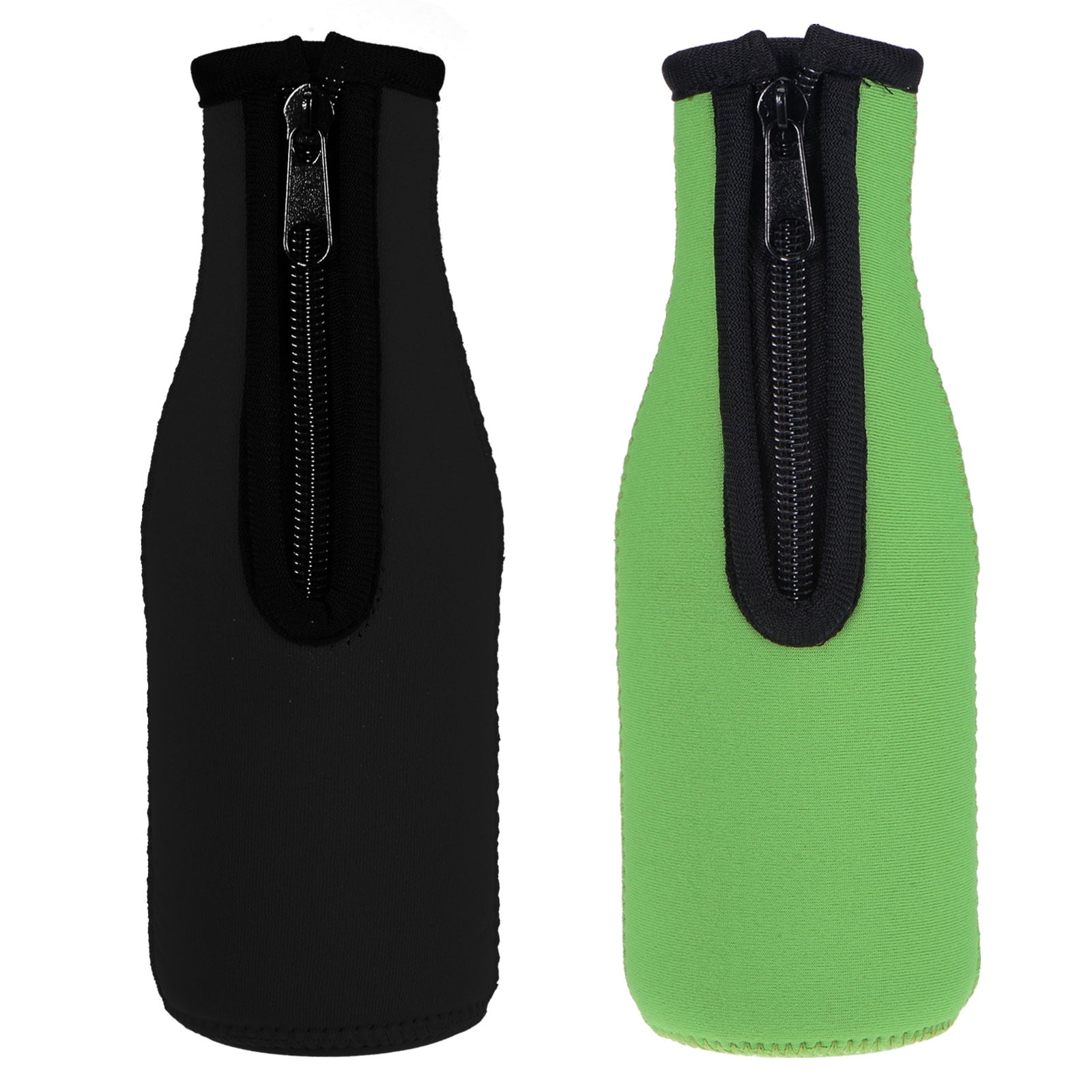 Unique Bargains Beer Bottle Sleeves Collapsible Neoprene Covers Black Green