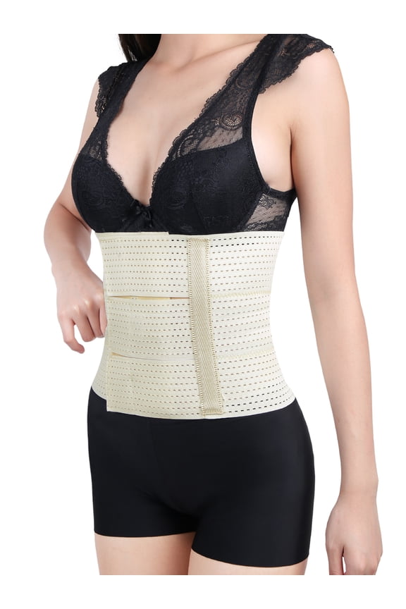 Beige L Postpartum Recovery Belly Band Abdominal Shaping Wrap Belt Waist Shaper Shapewear