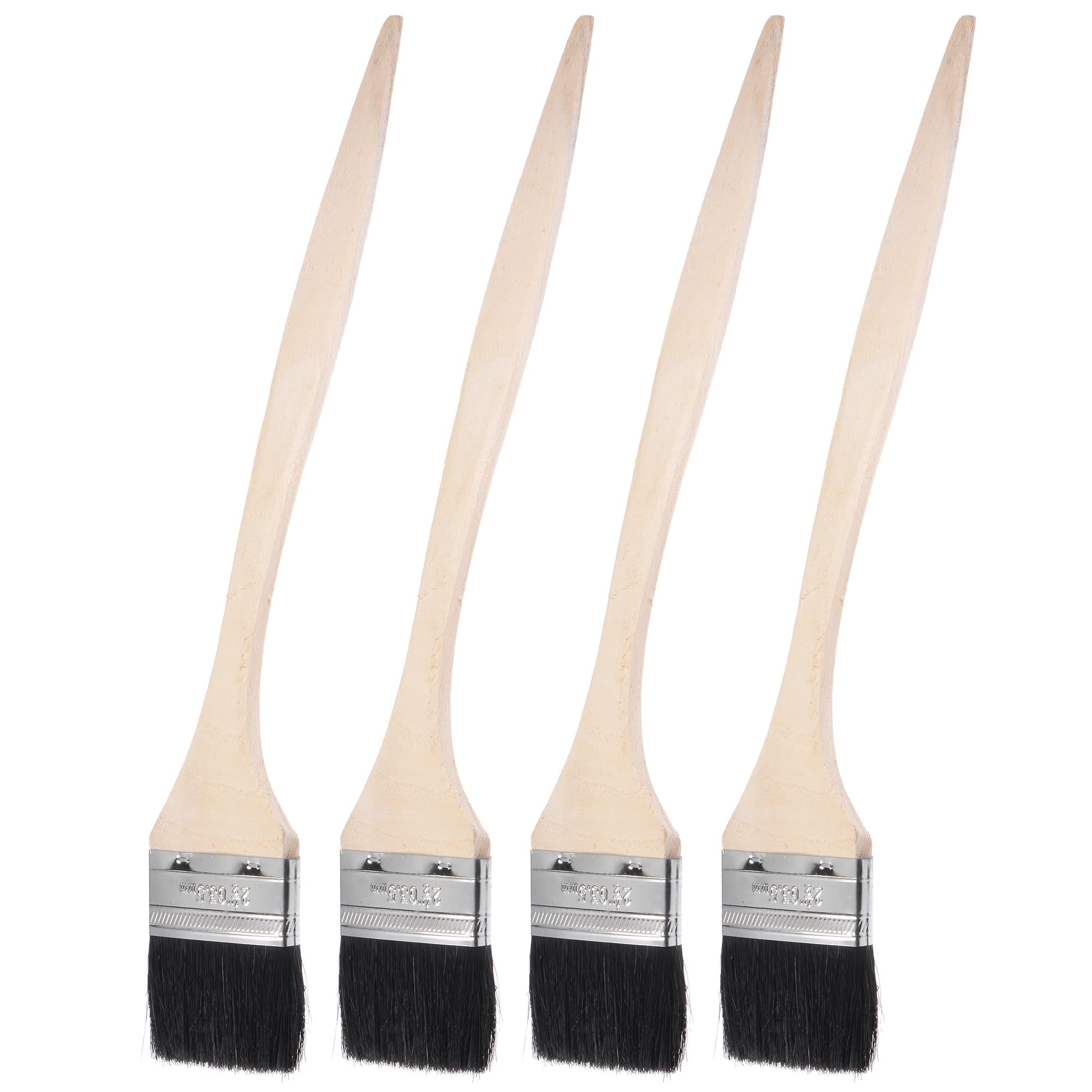 Unique Bargains Bent Radiator Paint Brush Length Bristle with Long Wood Handle 17" x 2.5"