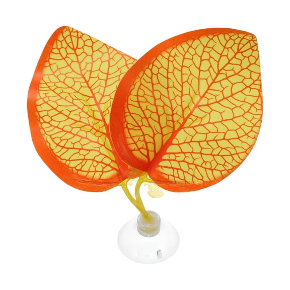 Unique Bargains Betta Fish Leaf Natural Habitat Simulation for Betta Spawnings Grounds Betta Spawnings Leaves Resting Bed Double Leaves Orange Yellow
