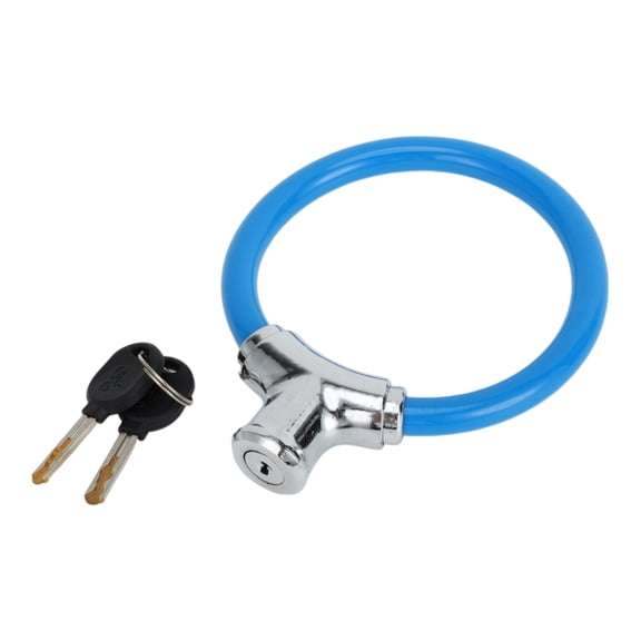 Unique Bargains Bicycle Lock Portable Ring Cable Anti-Theft  Bike Lock Stackable Mini Ring Lock 42cm Blue 1 Pc