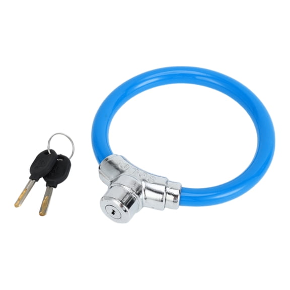 Unique Bargains Bicycle Lock Portable Ring Cable Anti-Theft Bike Lock Stackable Mini Ring Lock 46cm Blue 1 Pc