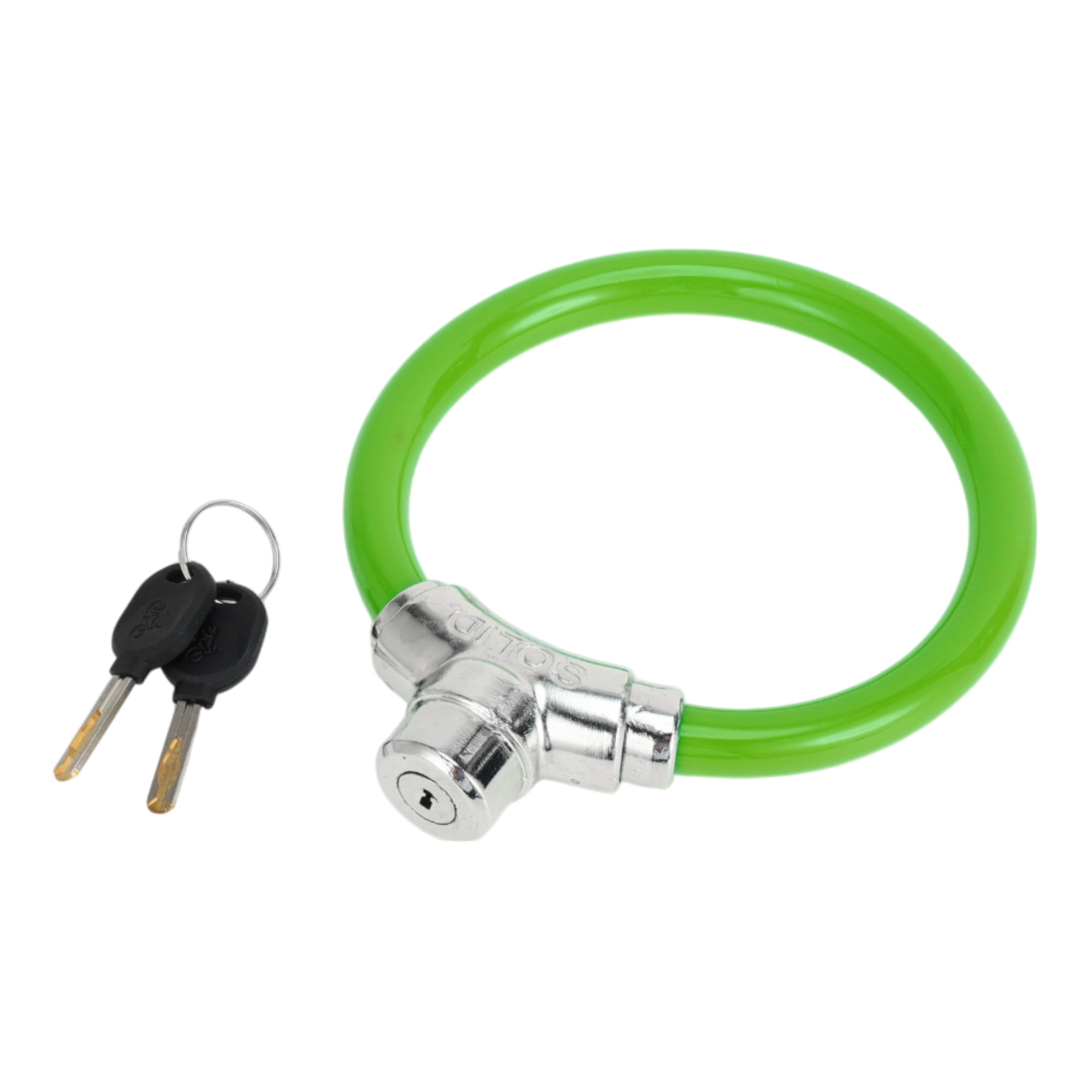 Unique Bargains Bicycle Lock Portable Ring Cable Anti-Theft Bike Lock Stackable Mini Ring Lock 46cm Green 1 Pc