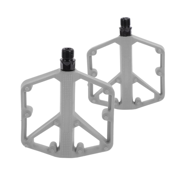 Unique Bargains Bicycle Pedal Aluminum Alloy Universal Bike Flat Pedal Without Reflective Strips Gray Fit 14mm Non-Slip Bicycle Pedal for BMX MTB Road Bikes 1 Pair