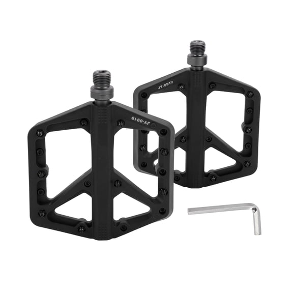 Unique Bargains Bicycle Pedal Nylon Bike Flat Pedal Without Reflective Strips Black Fit 14mm Axles Non-Slip Bicycle Pedal for BMX MTB Road Bikes 1 Pair