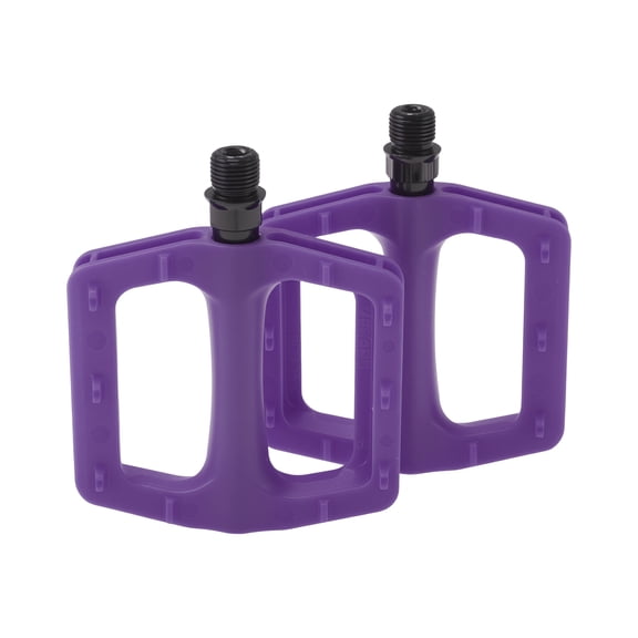Unique Bargains Bicycle Pedal Nylon Universal Bike Flat Pedal With Reflective Strips Purple Fit 14mm Axles Non-Slip Bicycle Pedal for BMX MTB Road Bikes 1 pair