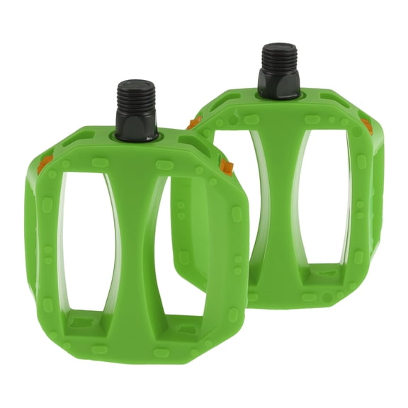 Unique Bargains Bicycle Pedal Plastic Universal Bike Flat Pedal with Reflective Strips Green Fit 12mm Axles Non-Slip Bicycle Pedal for BMX MTB Road Bikes 1 Pair