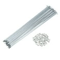 thumbnail image 1 of Unique Bargains Bicycle Spokes Bike Wheel Spokes Silver Tone Nipple 1 Set 14G Carbon Steel Galvanized Silver Tone-241mm, 1 of 7