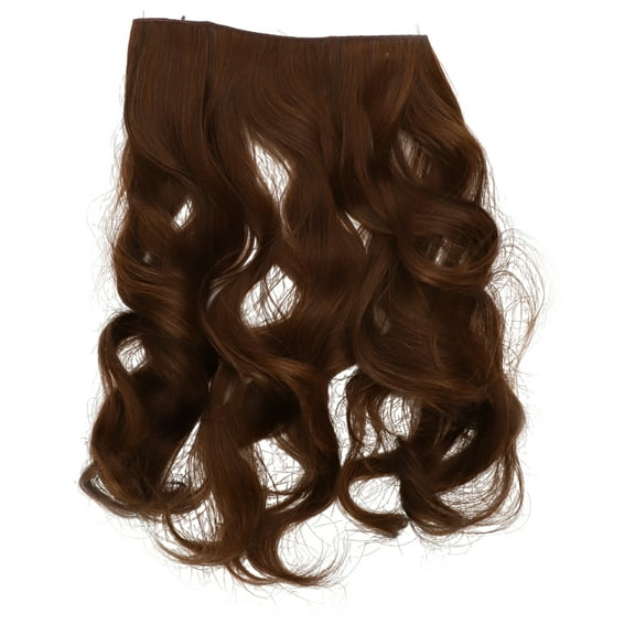 Unique Bargains Big Wavy Hair Hair Extensions High Temperature Fiber 16in Hair Extension Tape Brown