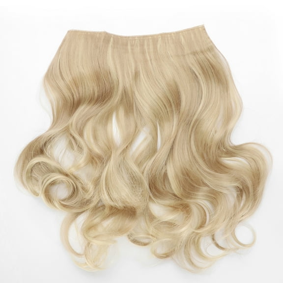 Unique Bargains Big Wavy Hair Hair Extensions High Temperature Fiber 16in Hair Extension Tape Mixed Light Gold Tone