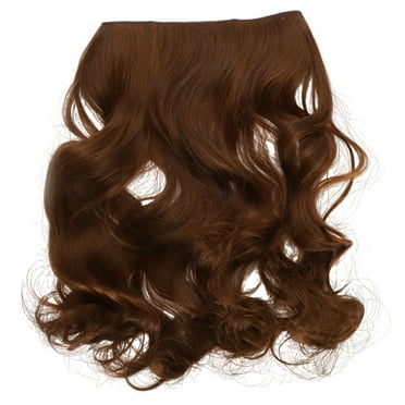 Unique Bargains Big Wavy Hair Hair Extensions High Temperature Fiber 18in Hair Extension Tape Brown