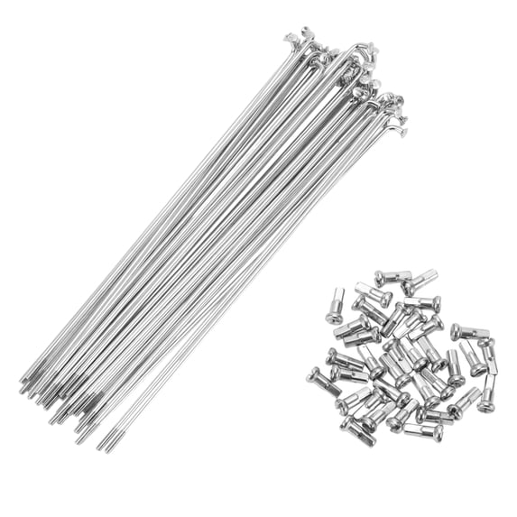 Unique Bargains Bike Bicycle Spokes 14G Mountain Bike Spokes Bicycle Spokes Carbon Steel Silver Tone 36Pcs Silver Tone, 160mm
