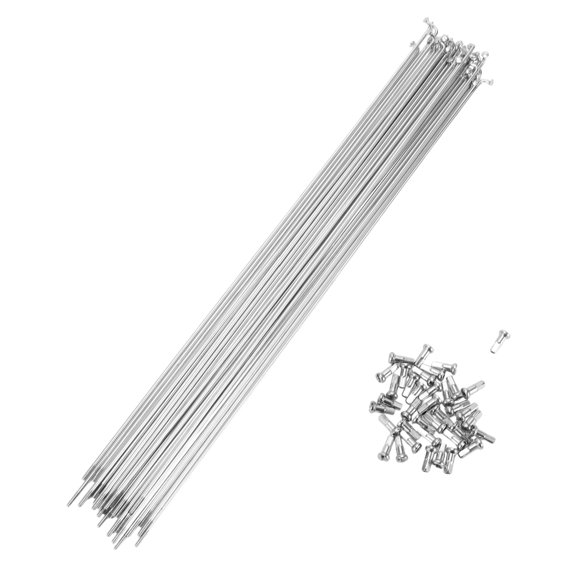 Unique Bargains Bike Bicycle Spokes 14G 275MM Mountain Bike Spokes carbon steel Silver 36Pcs