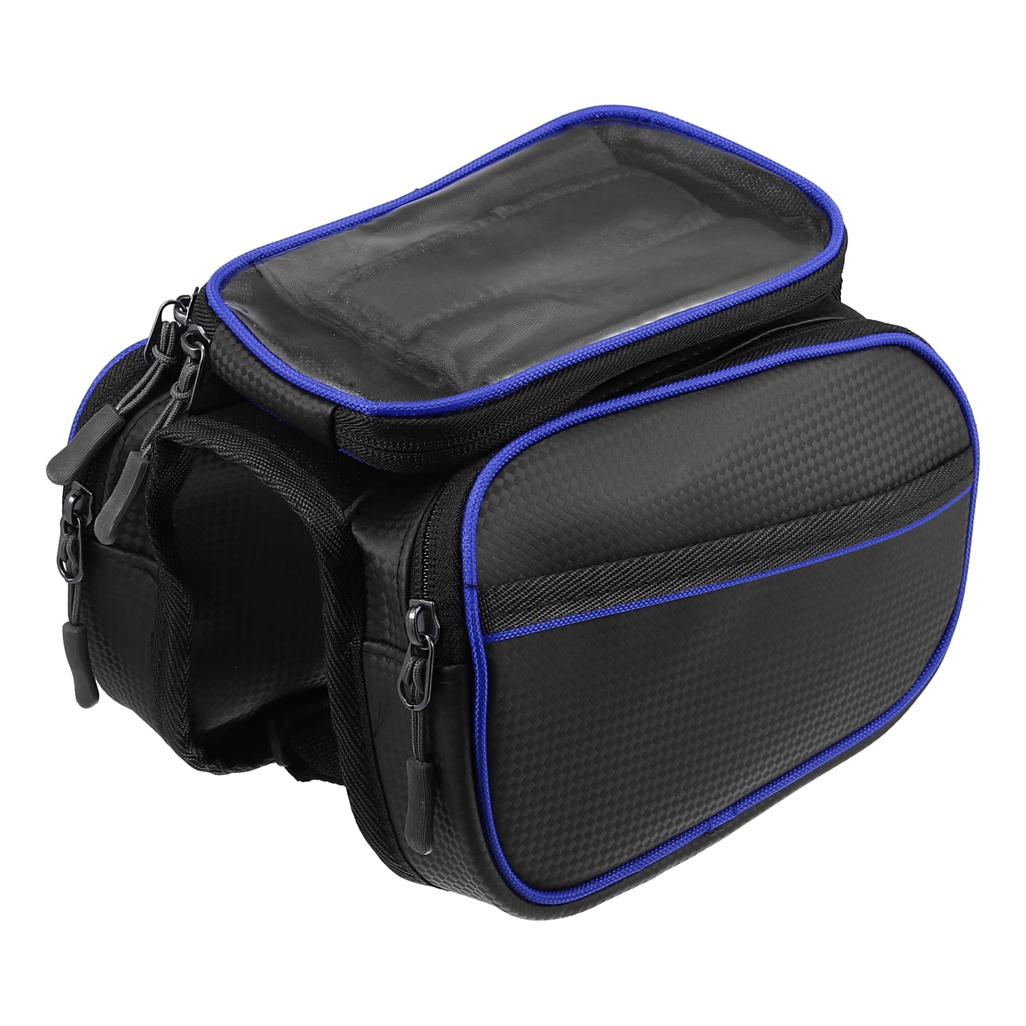 Unique Bargains Bike Front Frame Bag with Touch Screen Phone Holder Black Blue