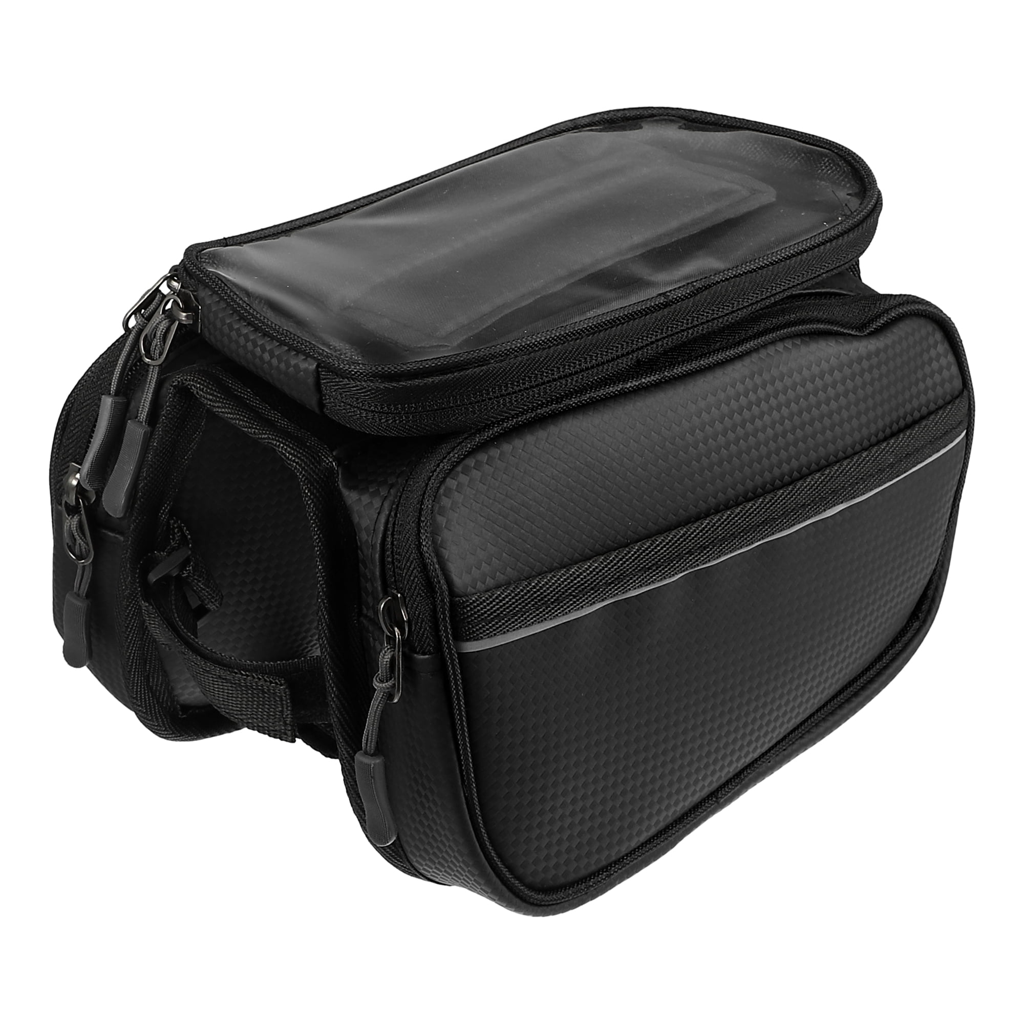 Unique Bargains Bike Front Frame Bag with Touch Screen Phone Holder Black