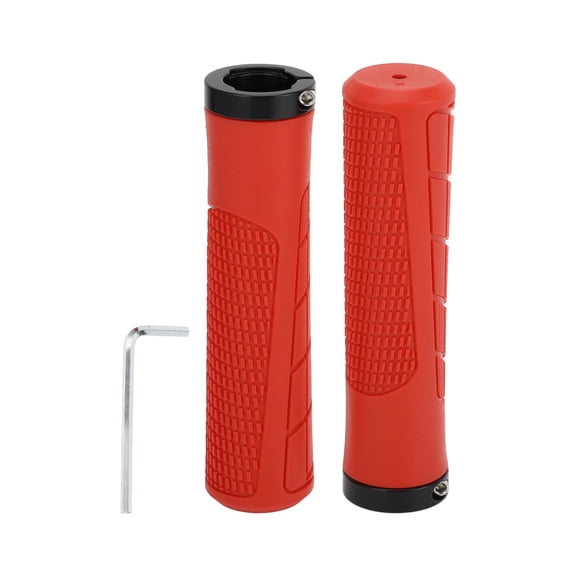 Unique Bargains Bike Handlebar Grips Covers 135mm Long Lightweight Bicycle End Grips Protector Red 1 Pair