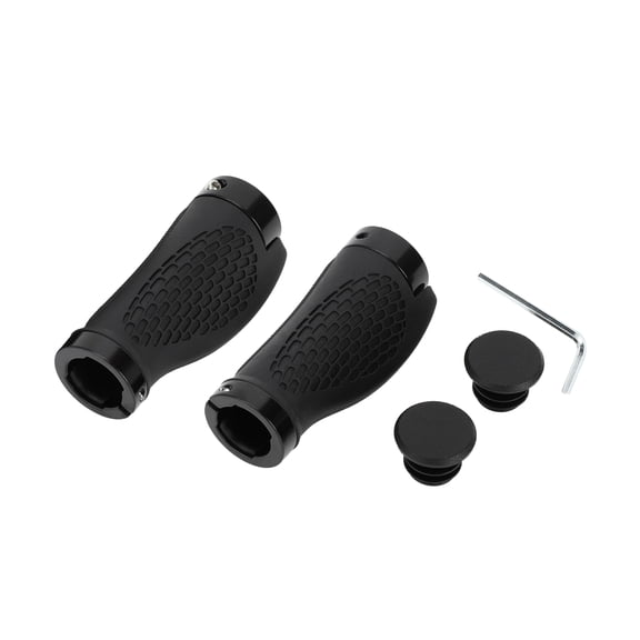 Unique Bargains Bike Handlebar Grips Covers 95mm Cycling End Grips Protector Rubber Black Non-Slip 1 Pair