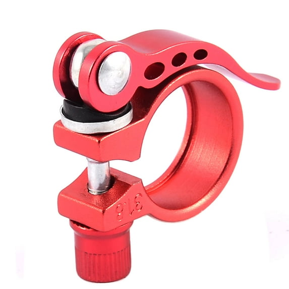 Unique Bargains Bike Saddle Seat Mount Bracket Seatpost Post Quick Clamp Clip Red 31.8mm Diameter