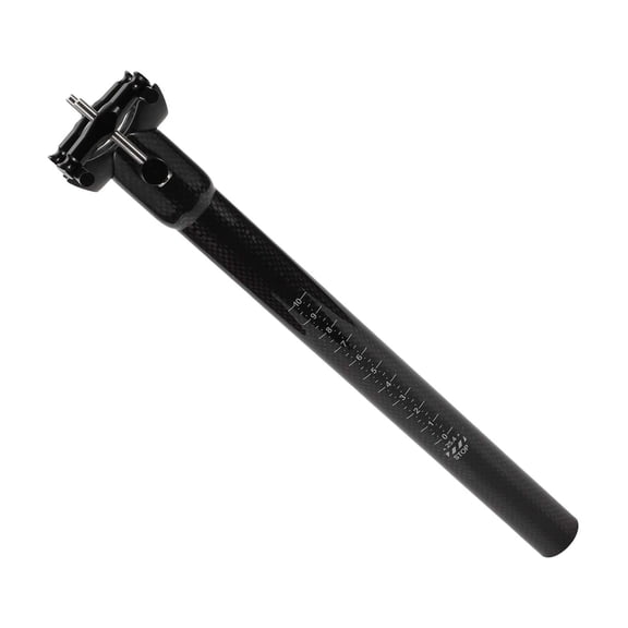 Unique Bargains Bike Suspension Seatpost 34.9x350mm Saddle Post Seat Gloss Black Carbon Fiber