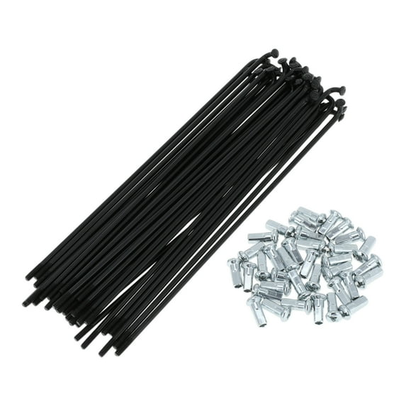 Unique Bargains Bike Wheel Spokes Carbon Steel 1 Set Black,160mm