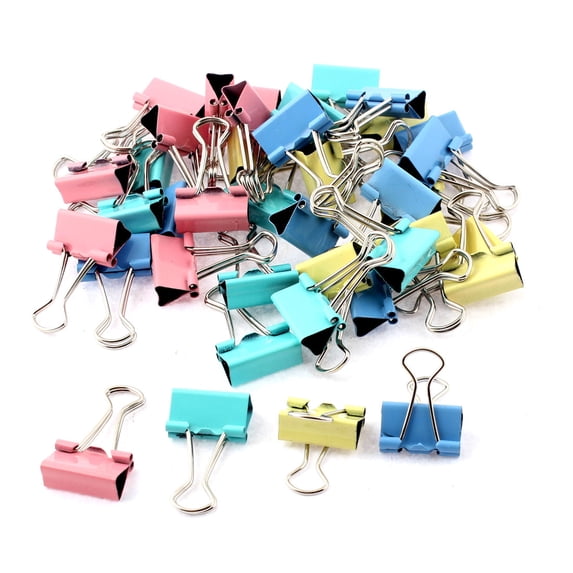 Unique Bargains Home Office  Document Paper File Binder Clips Clamp Holder 40pcs