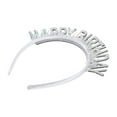 thumbnail image 1 of Unique Bargains Birthday Crown Birthday Headband Birthday Crown Adult Woman Happy Birthday Headband for Girl Silver Tone, 1 of 7