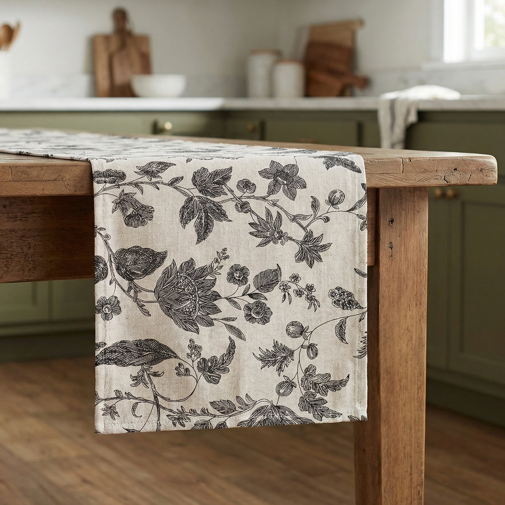 Unique Bargains Birthday Decorations Long Cotton Kitchen Runner Black 11.8x63in