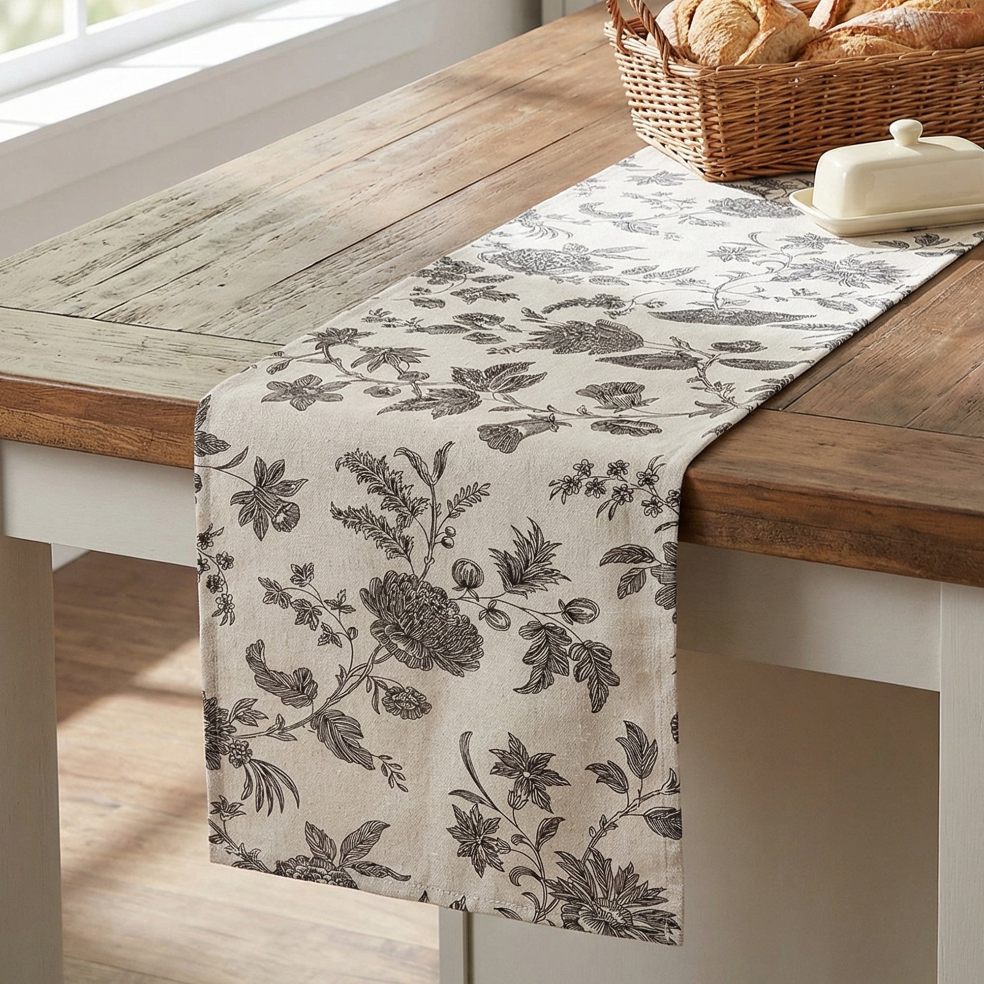 Unique Bargains Birthday Decorations Long Cotton Kitchen Runner Black 11.8x70.9in
