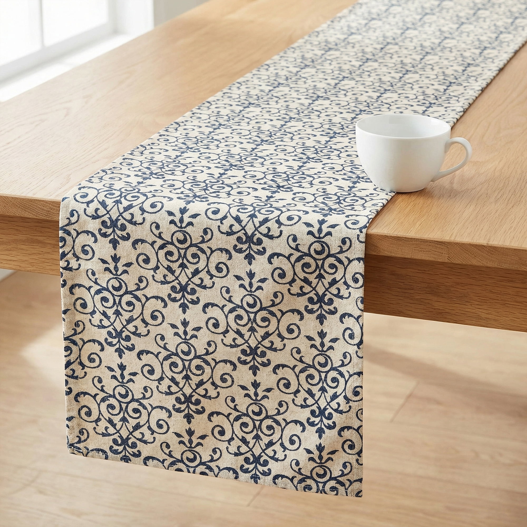 Unique Bargains Birthday Decorations Long Cotton Kitchen Runner Blue 11.8x78.7in