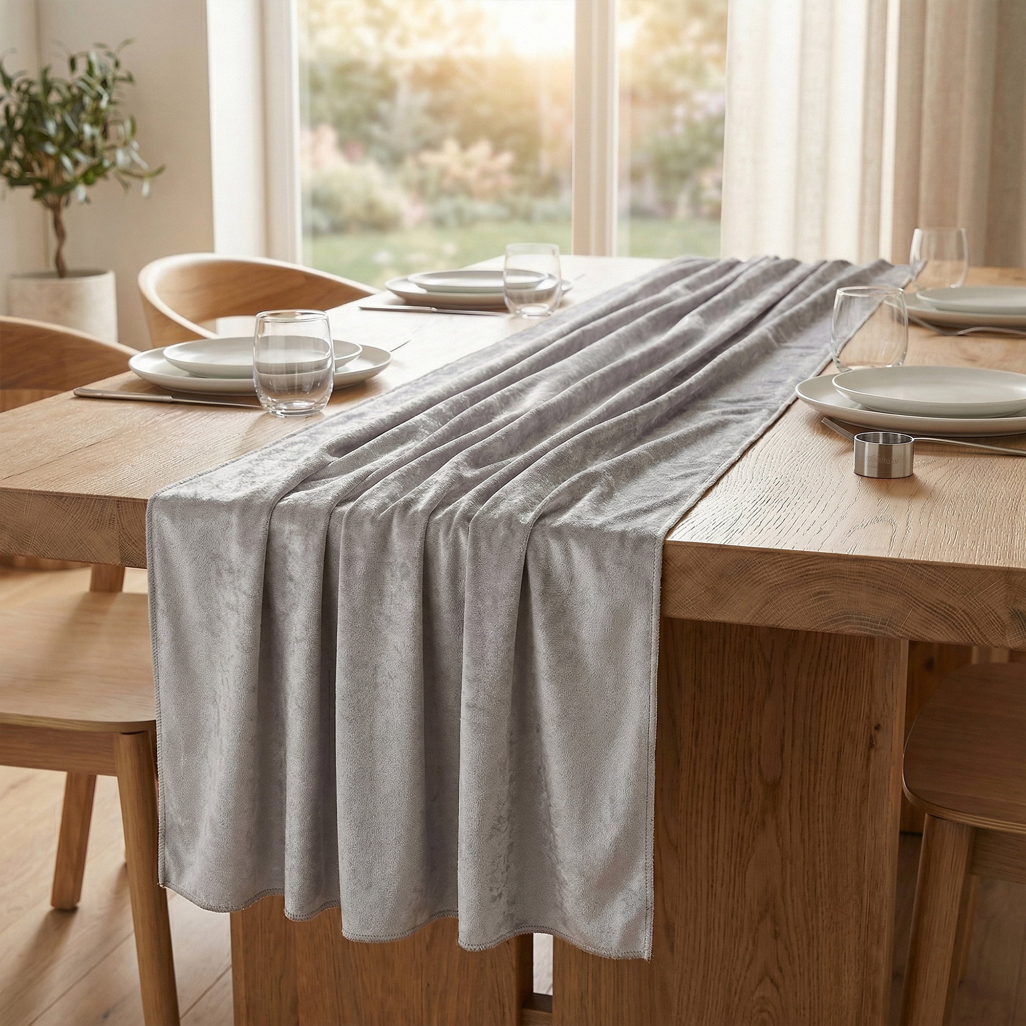 Unique Bargains Birthday Decorations Long Polyester Kitchen Runner Gray 27.6x118.1in