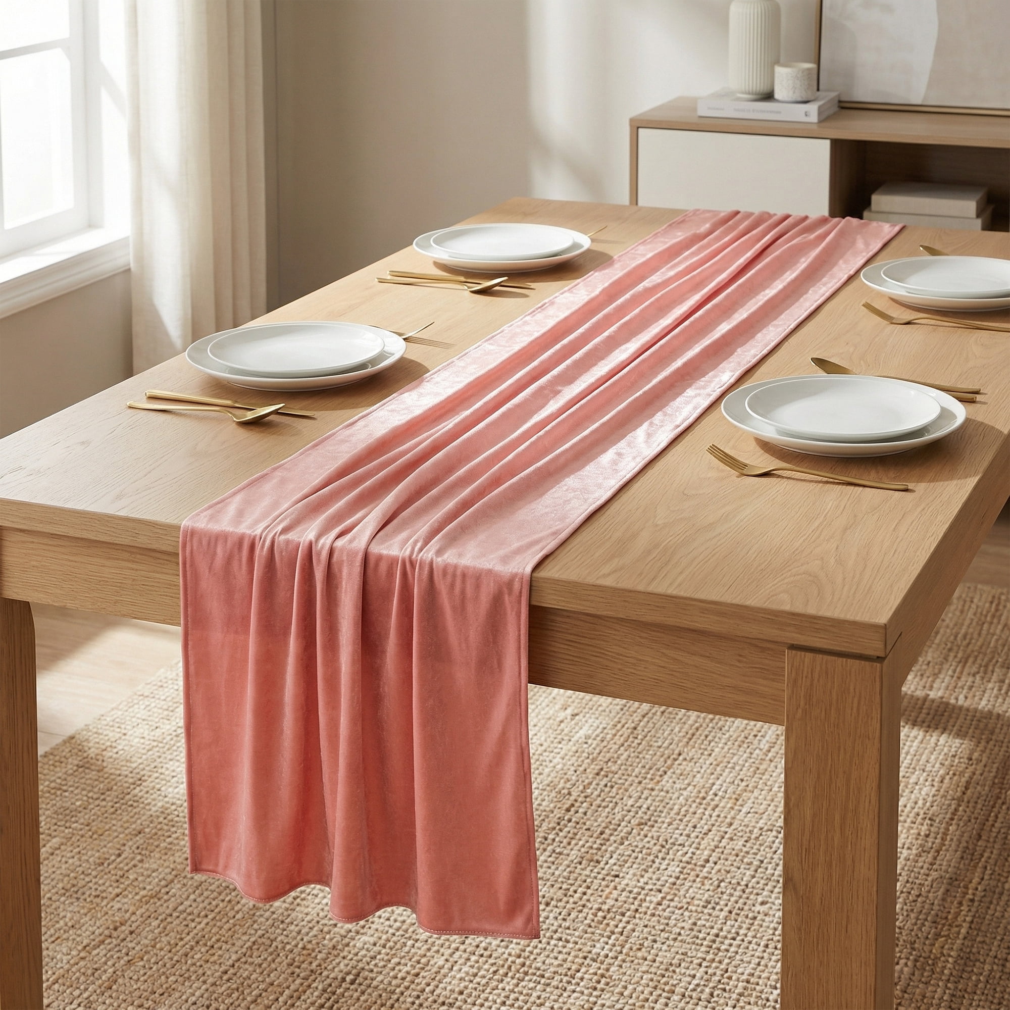 Unique Bargains Birthday Decorations Long Polyester Kitchen Runner Pink 27.6x118.1in