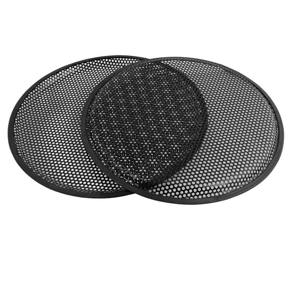 Unique Bargains Black 12" Round Metal Mesh Vehicle Speaker Sub Box Grill Cover 2 Pcs