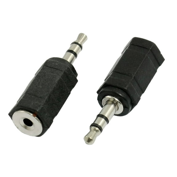Unique Bargains Black 3.5mm Male Connector to 2.5mm Female Jack Audio Adapter 2 Pcs