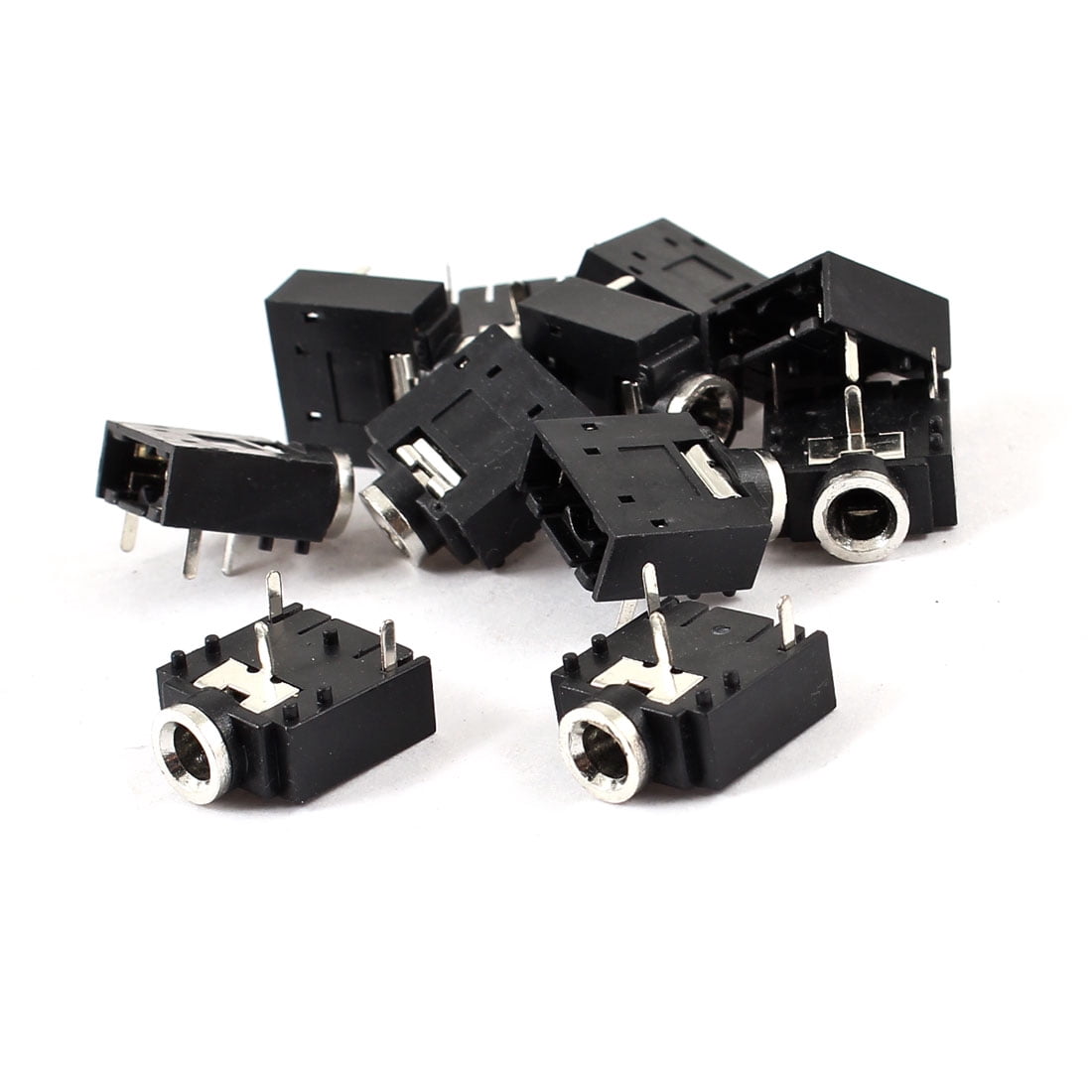 Unique Bargains Black 3 Pin 3.5mm Female Audio Stereo Jacks Socket 10 ...