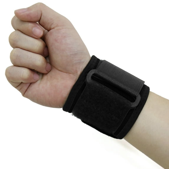 Unique Bargains Black Adjustable Gym Sports Wristband Joint Protector Wrist Brace Wrap Support Strap