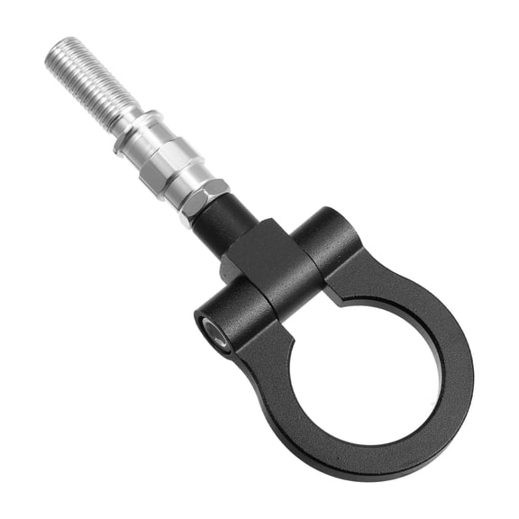 Unique Bargains Black Aluminum Alloy Round Front Rear Bumper Trailer Ring Eye Towing Hook Screw for Mazda 3 2004-2009