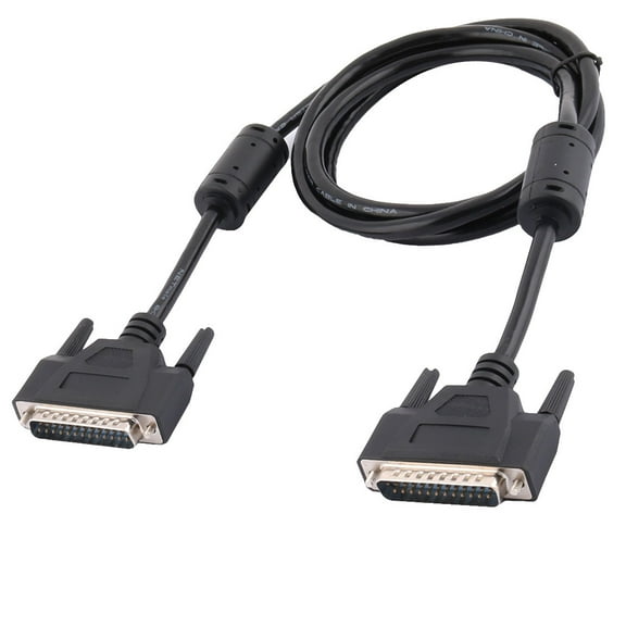 Unique Bargains Black DB25 25 Pin Male to Male  Printer Connector Extension Cable 5Ft