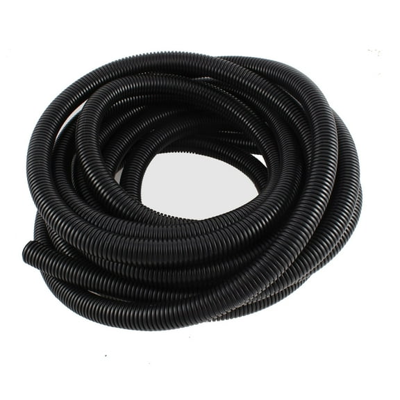 Unique Bargains Black Flexible Bellows Hose Corrugated Tube Tubing 8M Length 21.2mm Dia