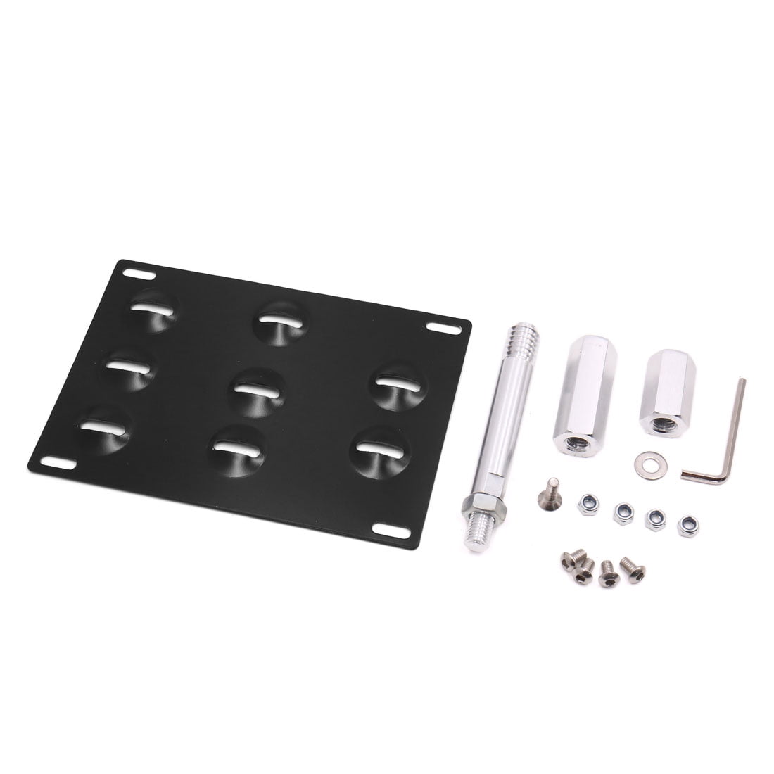 Unique Bargains Black Front Bumper Tow Hook License Plate Bracket for Volkswagen