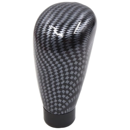 Unique Bargains Black Gray Carbon Fiber Pattern Metal Auto Car Manual Gear Stick Shift Knob Shifter